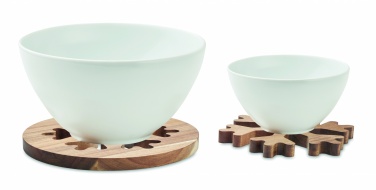 Logotrade promotional item image of: Acacia wooden pot holders set