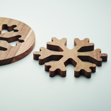 Logo trade advertising product photo of: Acacia wooden pot holders set