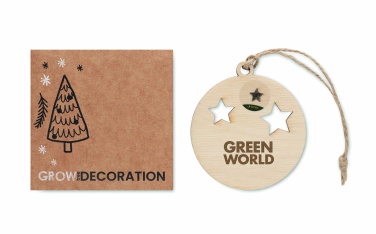 Logotrade promotional item image of: Wooden bauble shape hanger