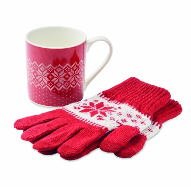 Logotrade promotional giveaway image of: Winter gift mug and gloves set