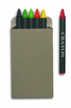 Logo trade business gift photo of: Carton of 6 wax crayons