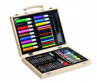 Logo trade promotional giveaway photo of: Artist's set in wooden box
