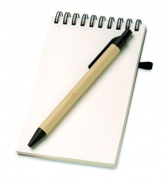 Logo trade corporate gifts picture of: A6 recycled notepad with pen