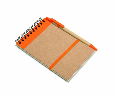 Logo trade promotional gift photo of: A6 recycled notepad with pen