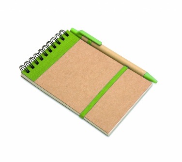 Logo trade corporate gift photo of: A6 recycled notepad with pen