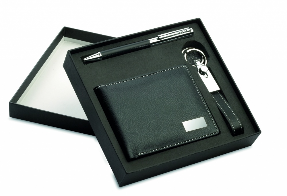 Logo trade promotional gifts image of: Ball pen key ring and wallet Lappeenranta
