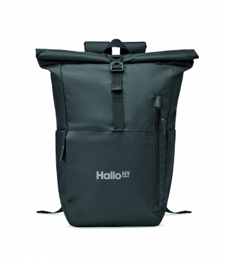 Logo trade advertising products picture of: 300D RPET rolltop backpack