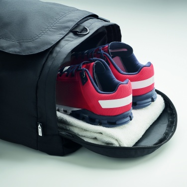 Logo trade promotional gifts image of: Large sports bag in 300D RPET