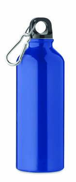 Logo trade promotional product photo of: 500 ml single-walled water bottle made of recycled aluminum with a carabiner