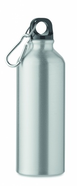 Logotrade promotional merchandise image of: 500 ml single-walled water bottle made of recycled aluminum with a carabiner