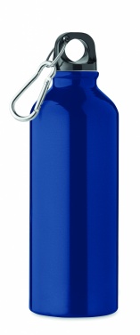 Logotrade promotional products photo of: 500 ml single-walled water bottle made of recycled aluminum with a carabiner