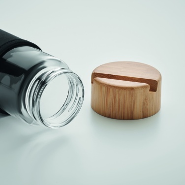 Logo trade advertising products picture of: Glass bottle bamboo lid 600ml