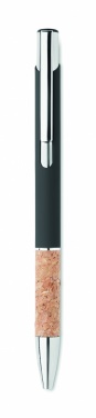 Logo trade advertising products image of: Ballpoint pen made of aluminum with a cork grip