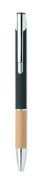 Logotrade promotional item picture of: Ballpoint pen made of aluminum with a bamboo grip