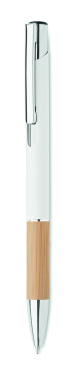 Logotrade promotional giveaway image of: Ballpoint pen made of aluminum with a bamboo grip