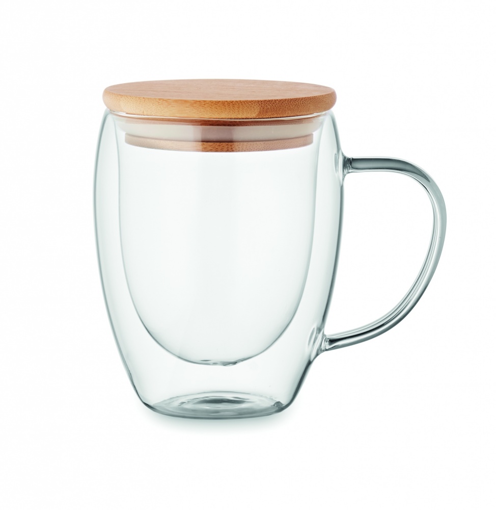 Logo trade advertising products image of: Double wall borosilicate mug