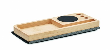 Logo trade promotional merchandise photo of: Wireless charger in bamboo 15W