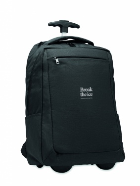 Logo trade promotional gifts picture of: A portable backpack trolley with wheels, made of 600D RPET polyester