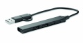 USB 4 port hub 19 cm, Black