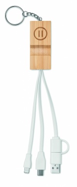 Logo trade advertising products image of: Bamboo key ring and stand Salo