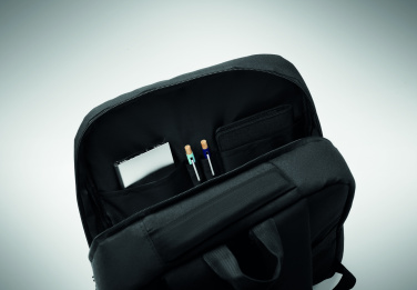 Logotrade promotional merchandise photo of: Slim 15 inch laptop backpack made of 600D RPET polyester with a 210D lining and customizable printing