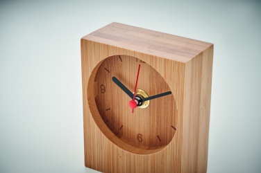 Logo trade promotional gift photo of: Bamboo table clock