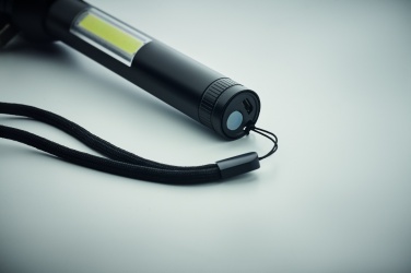 Logo trade promotional gift photo of: 3-in-1 aluminum flashlight with an emergency hammer and seatbelt cutter, customizable with printing