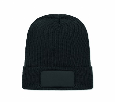 Logo trade promotional giveaways picture of: Unisex beanie RPET polyester