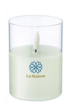 Logo trade promotional giveaways image of: LED wax candle in glass holder