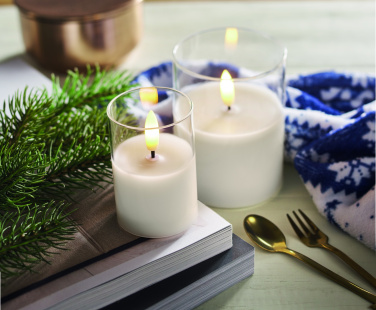 Logotrade business gift image of: LED wax candle in glass holder