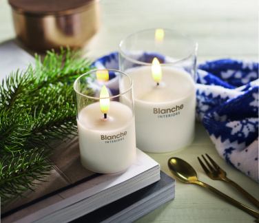 Logo trade promotional items image of: LED wax candle in glass holder