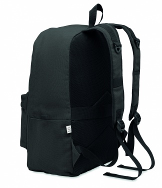 Logo trade promotional merchandise photo of: A 15-inch laptop backpack made of recycled pre-consumer cotton with customizable printing