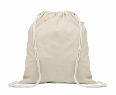 Logo trade promotional gift photo of: Recycled cotton drawstring bag