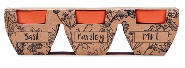 Logo trade promotional merchandise image of: Terracotta 3 herb pot set