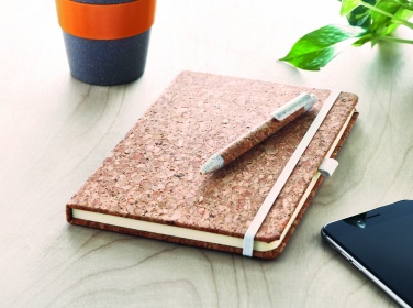 Logotrade promotional product picture of: A5 cork notebook with pen