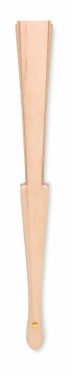 Logo trade promotional giveaways image of: Wood hand fan with cork fabric