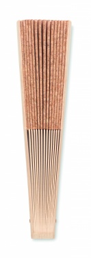 Logo trade advertising products picture of: Wood hand fan with cork fabric