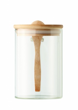 Logotrade corporate gift picture of: Glass jar with spoon 600 ml
