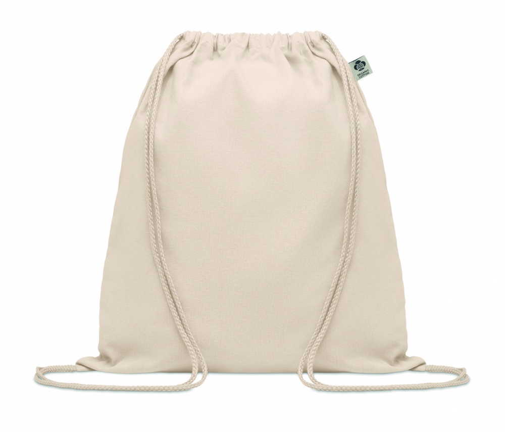 Logo trade promotional merchandise image of: Organic cotton drawstring bag