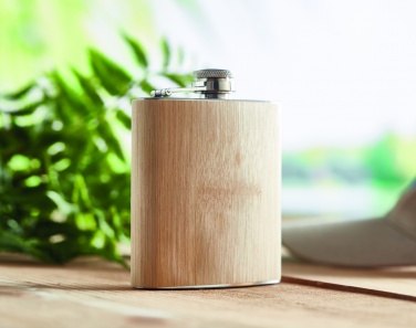 Logotrade promotional merchandise picture of: Bamboo slim hip flask 170ml