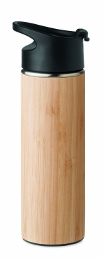 Logo trade promotional giveaways picture of: Double wall bamboo flask 450ml