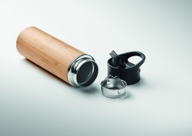 Logo trade advertising product photo of: Double wall bamboo flask 450ml