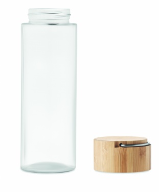 Logo trade promotional item photo of: Glass bottle 500ml bamboo lid