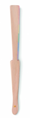 Logo trade promotional merchandise image of: Rainbow wooden hand fan