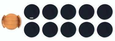 Logo trade promotional merchandise picture of: RPET coasters in bamboo holder