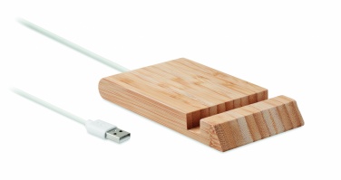 Logo trade corporate gifts picture of: Bamboo wireless charger  10W ODOS