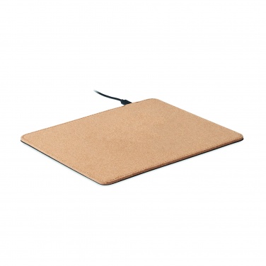 Logo trade promotional products picture of: Cork mouse mat charger 15W