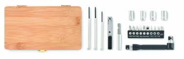 Logo trade promotional products picture of: 21 pcs tool set in bamboo case