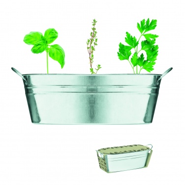 Logotrade promotional items photo of: Zinc tub with 3 herbs seeds