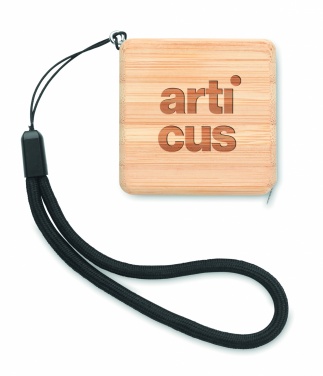 Logotrade promotional product image of: Measuring tape in bamboo 1m